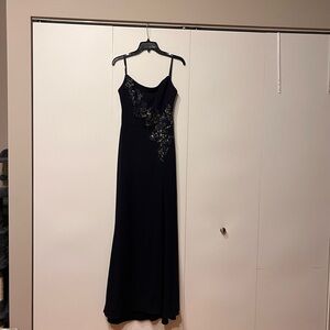 Elegant  Navy Blue Evening Gown